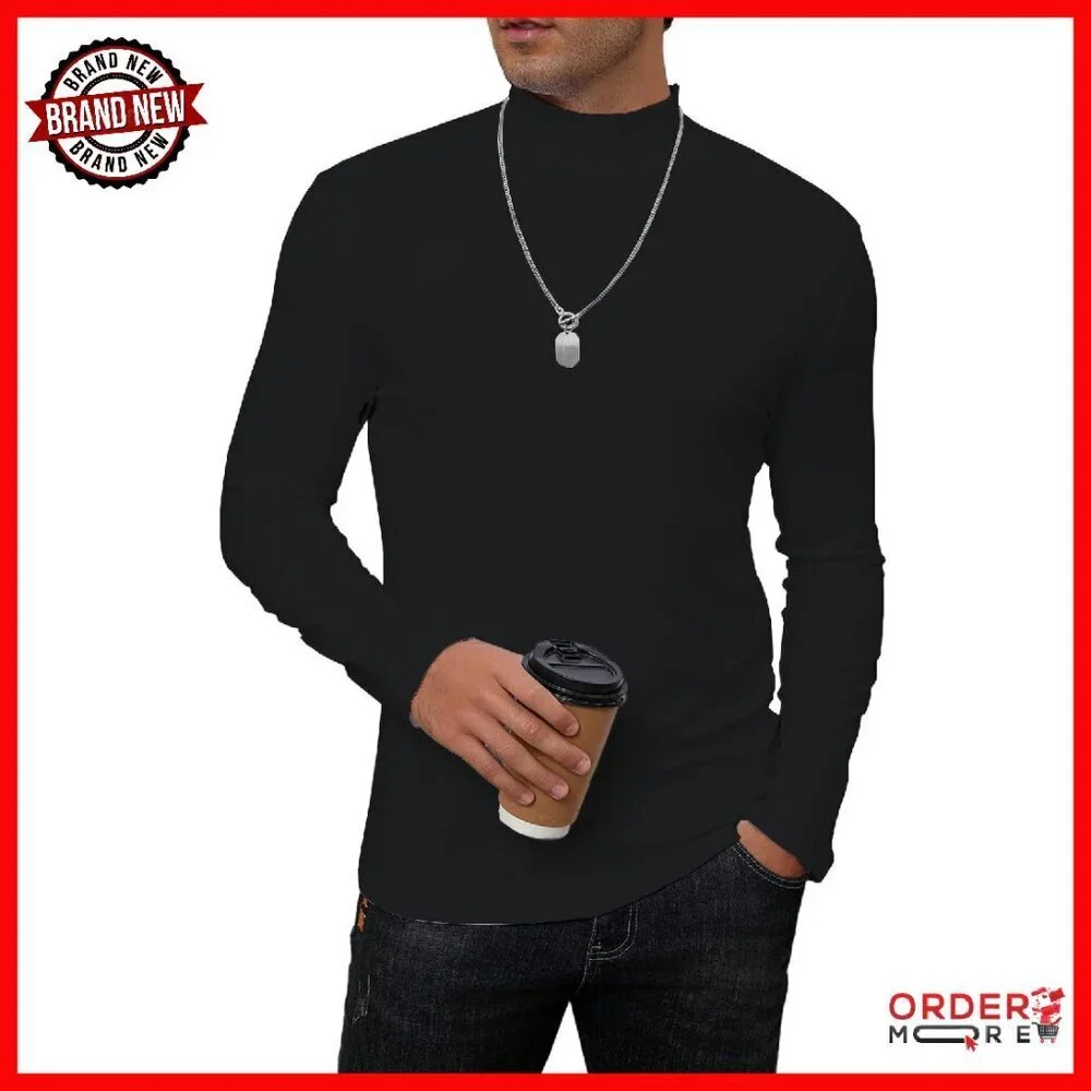 Men's Slim Fit Mock Turtleneck Long Sleeve Thermal Shirt